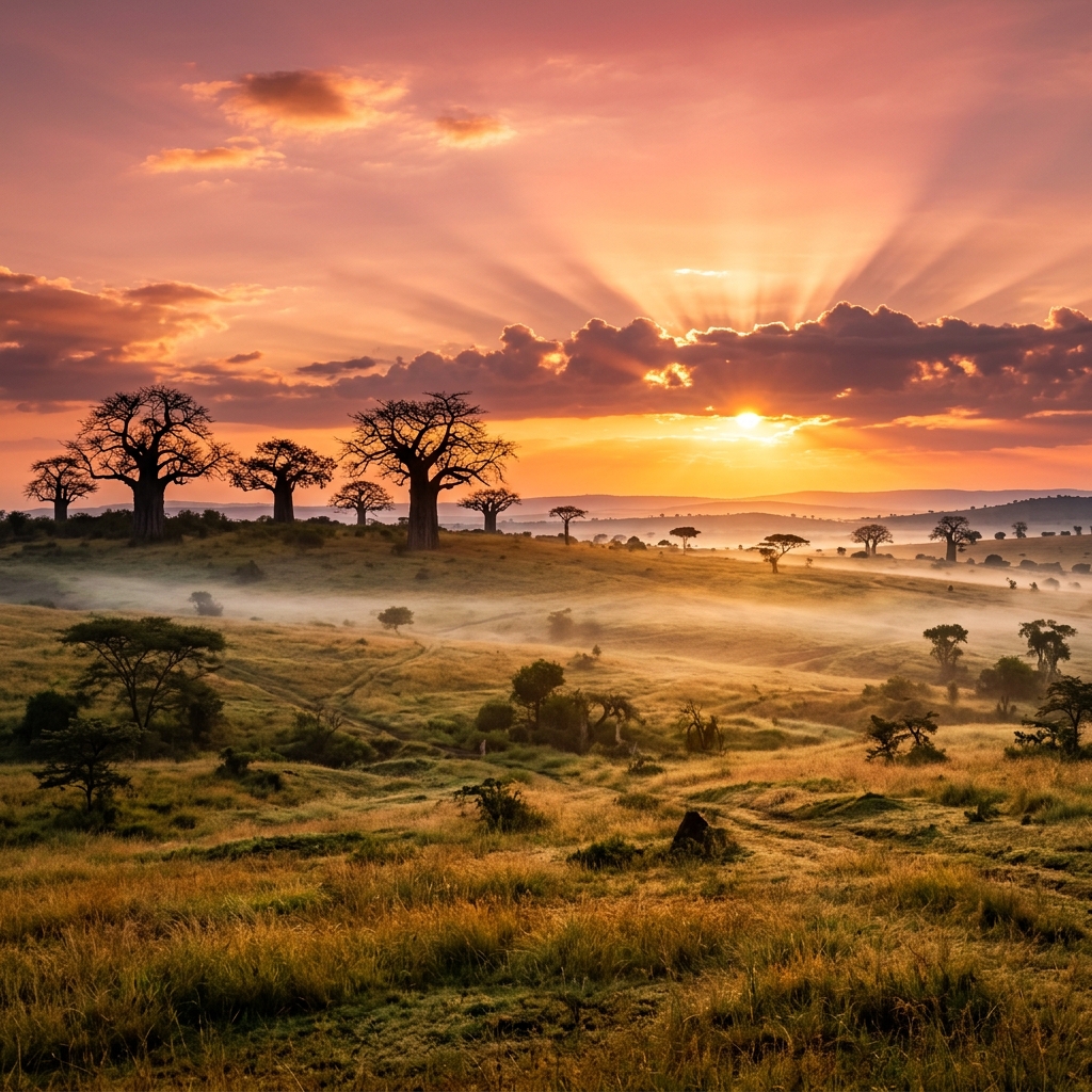 African savanna sunrise